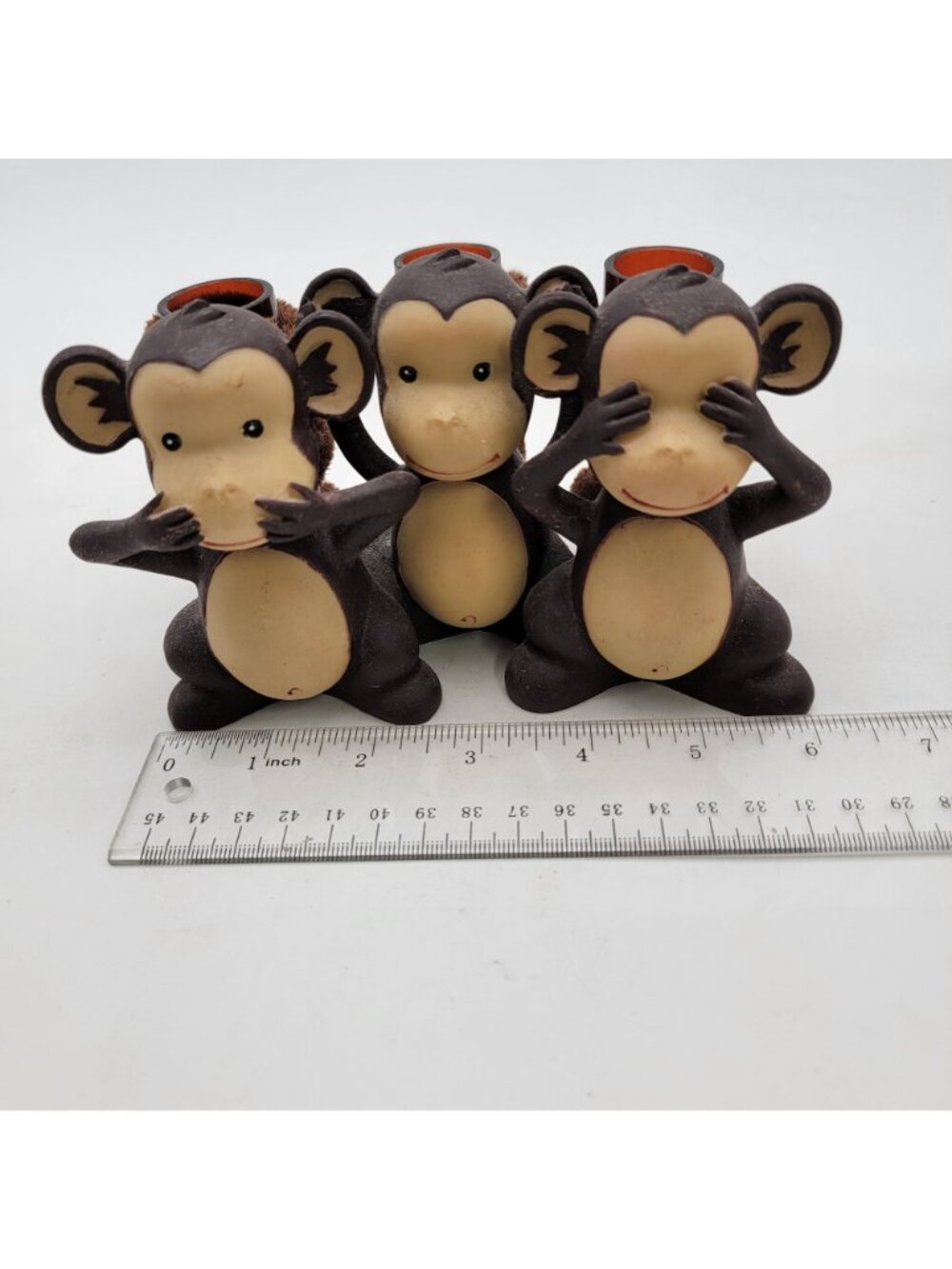 Three Wise Monkeys Candle Holder "See No Evil" Decor - Picture 7 of 8